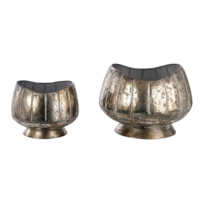 SET 2 VASI METALLO H.38 CM.